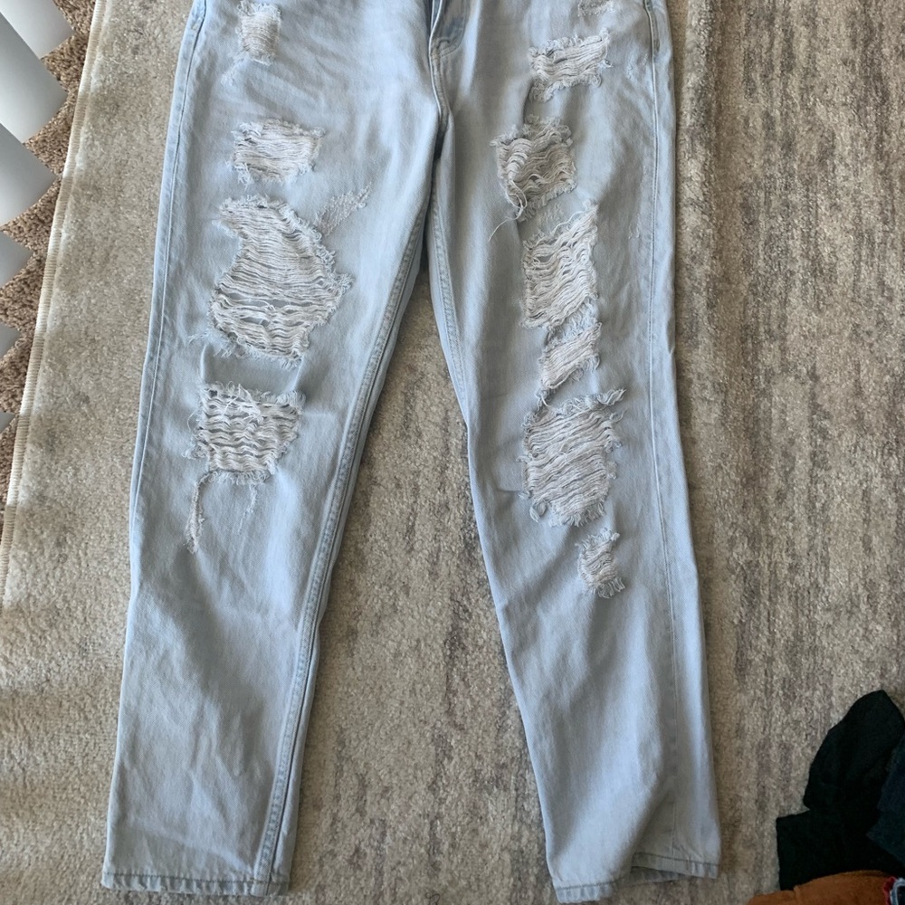 boyfriend low waist ripped jeans